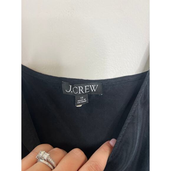 NEW J. Crew Gwyneth V-neck Slip Cupro Adjustable Strap Midi Dress Black Size: 10 - Picture 4 of 7